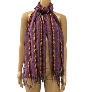 Blanket Scarf Large Wrap Sarong Coverup Fringed 28 x 66 inches